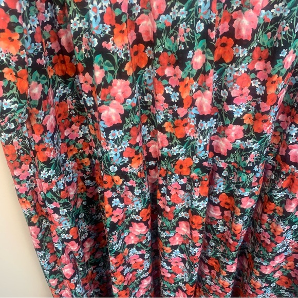 ZARA V Neck Tiered Floral Poppy Maxi Dress - Picture 6 of 13